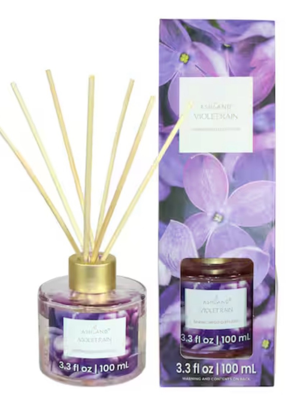 Violet Rain -Ashland Reed Diffuser with Gold Cap - Picture 4 of 6